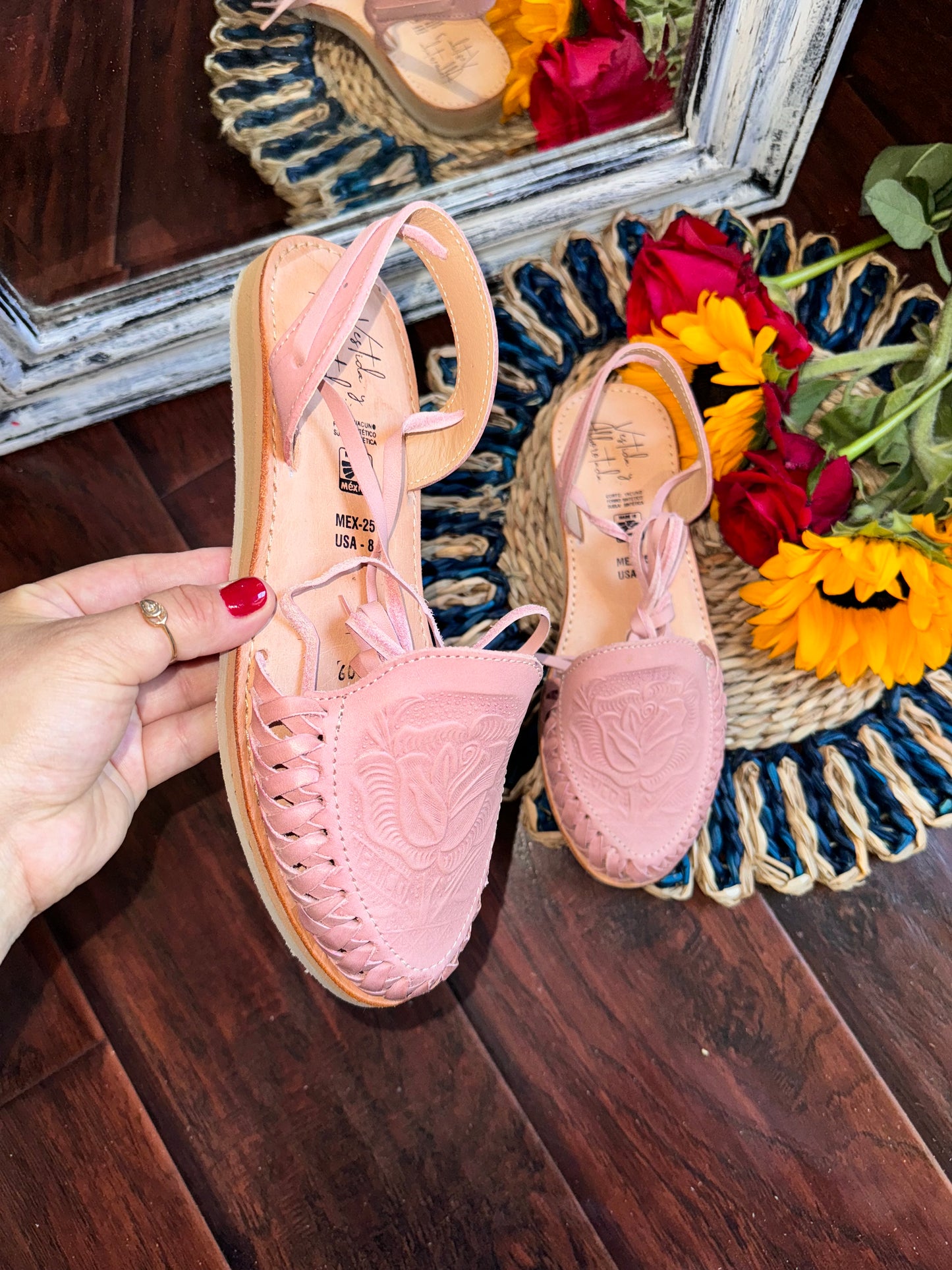 Perla Lace up pink