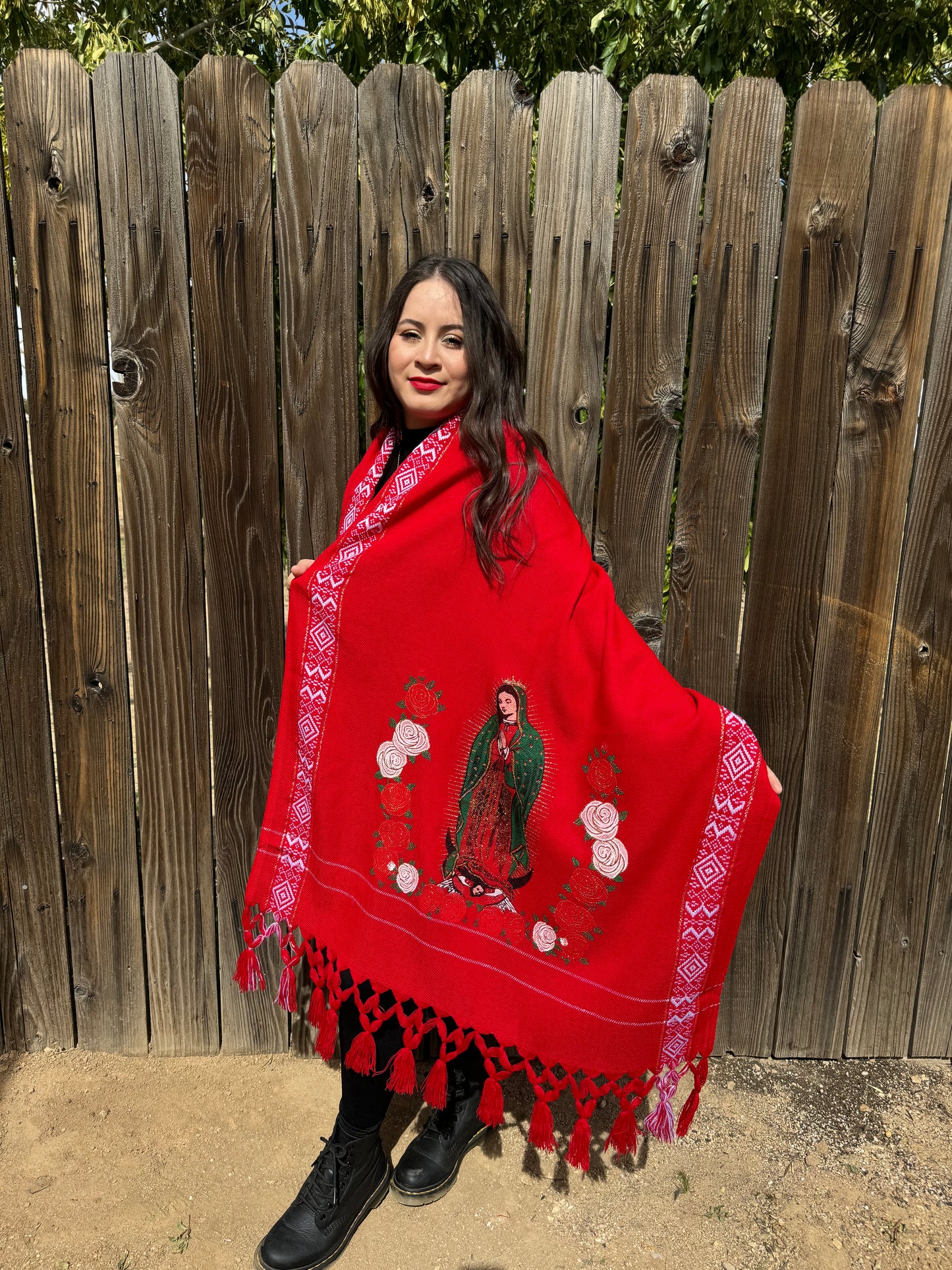 Virgencita shawl/ throw blanket