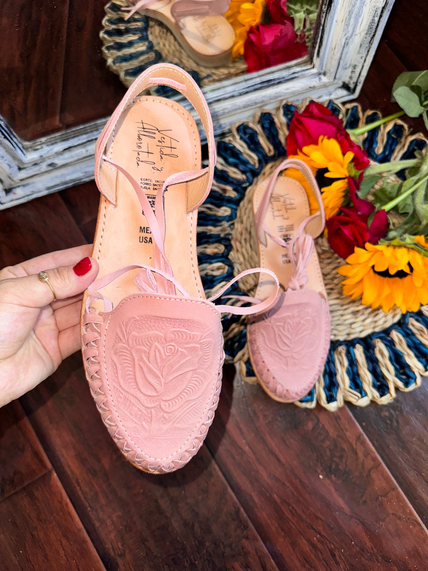 Perla Lace up pink