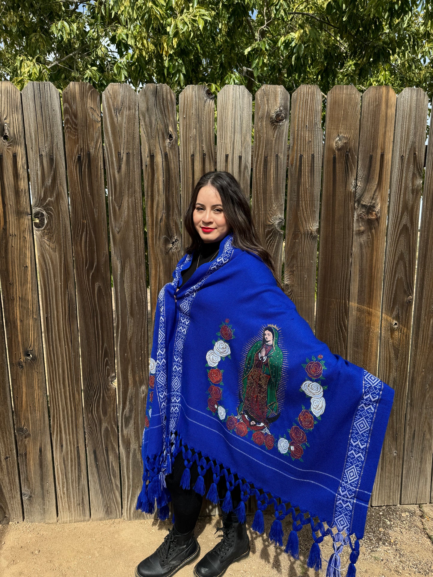 Virgencita shawl/ throw blanket