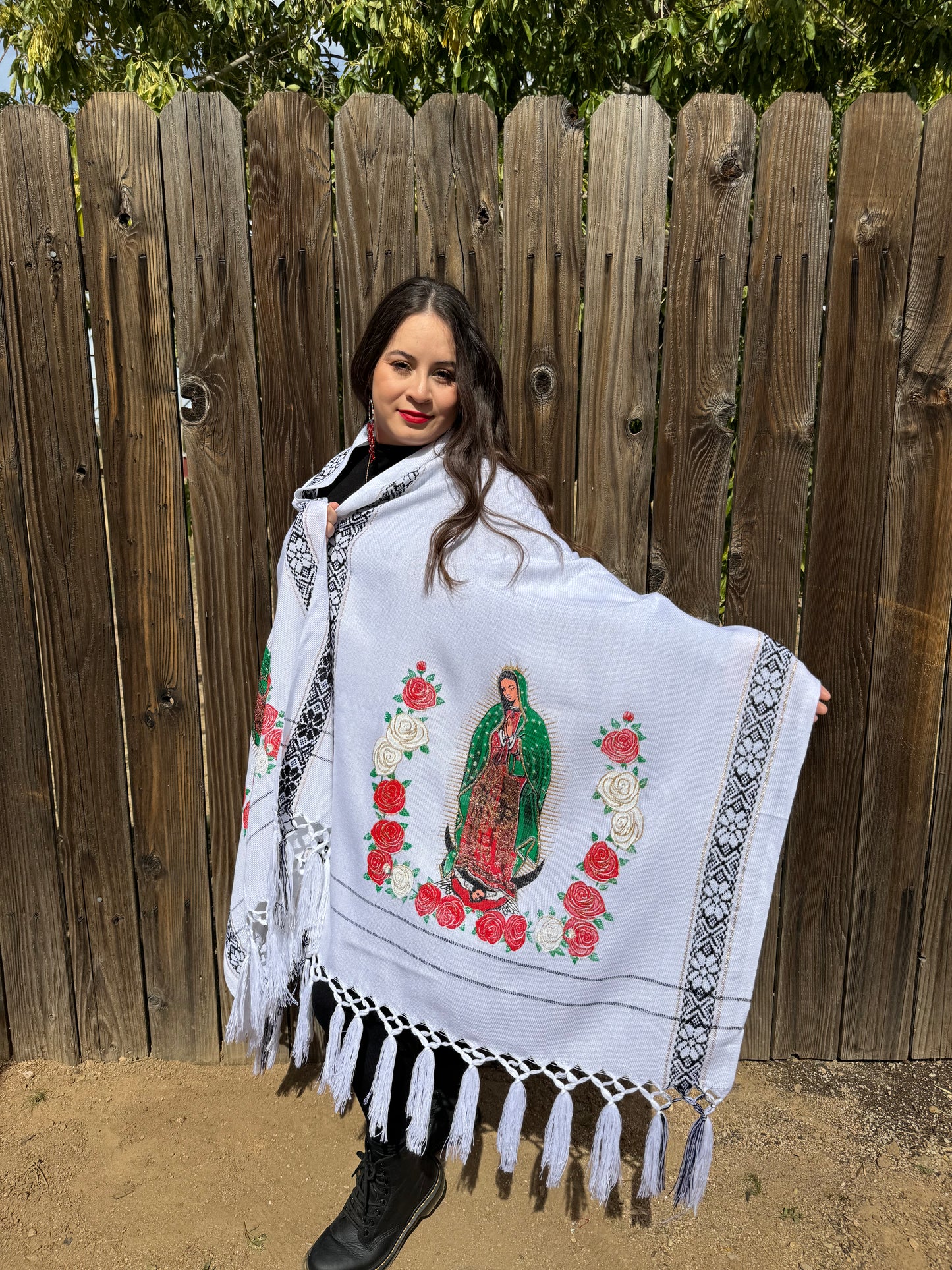 Virgencita shawl/ throw blanket
