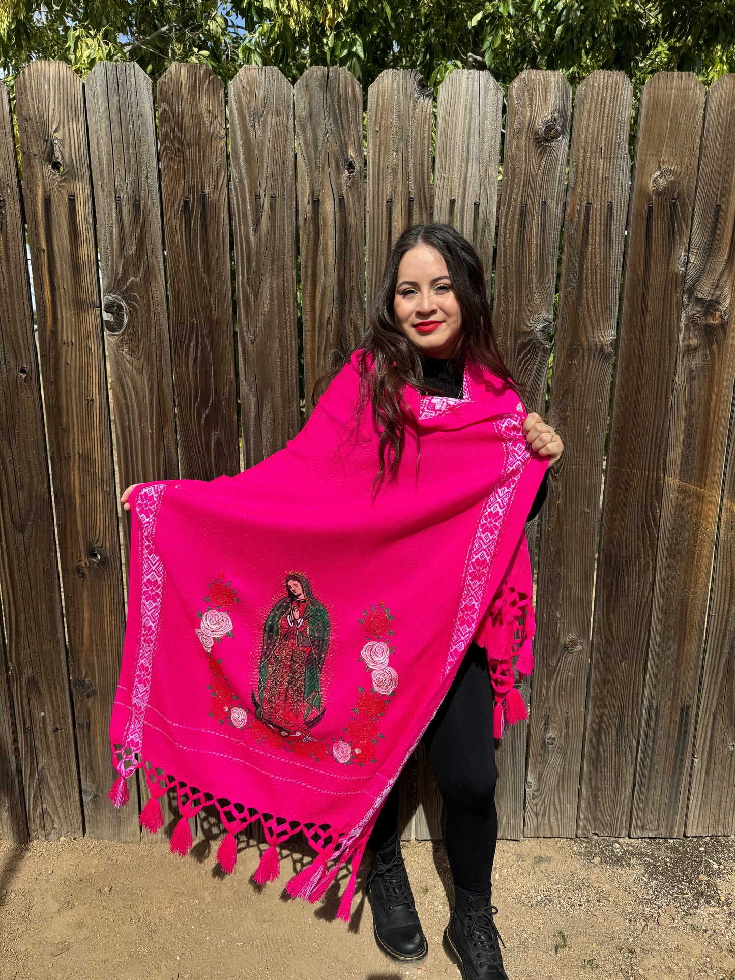 Virgencita shawl/ throw blanket