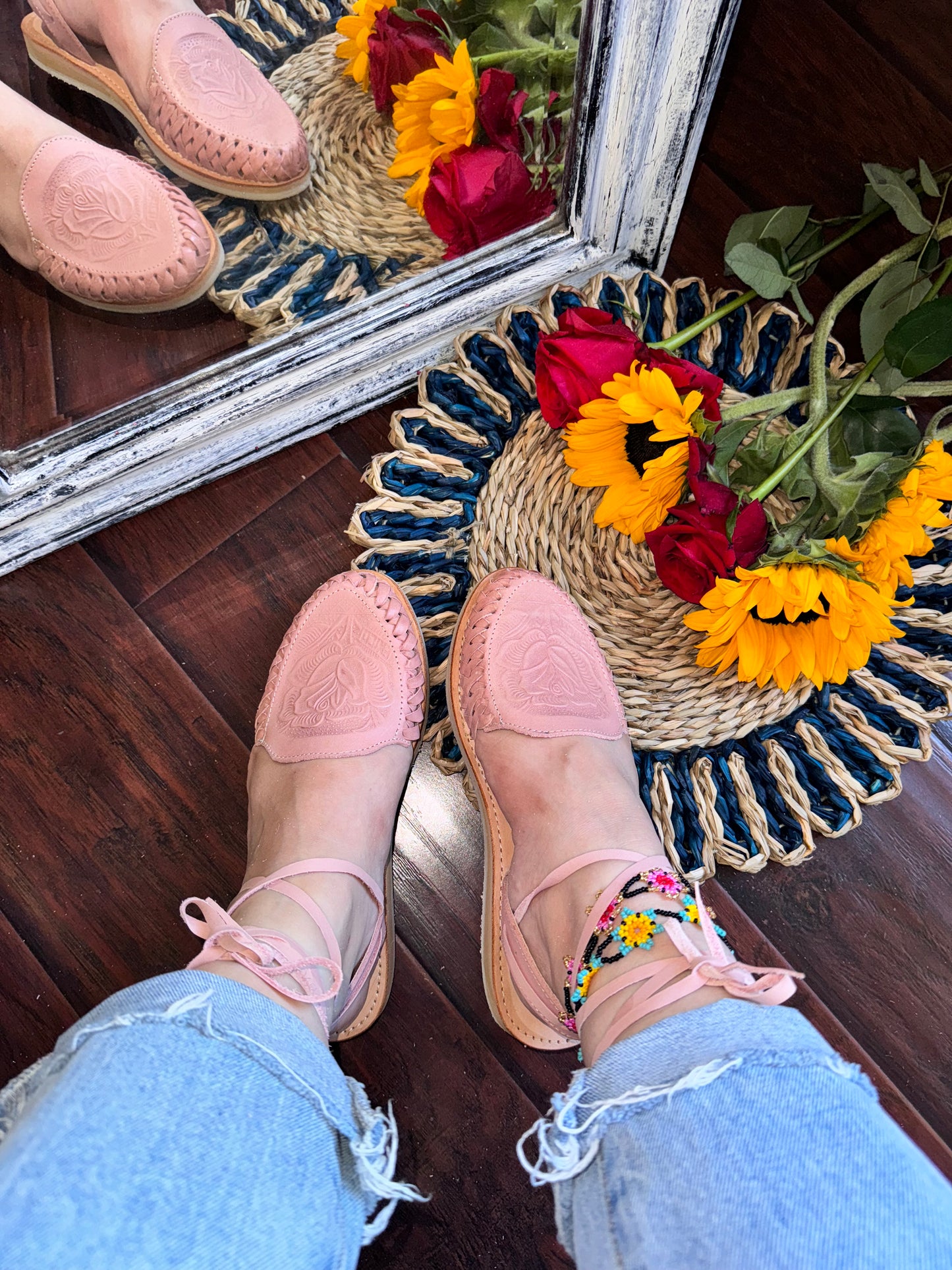 Perla Lace up pink