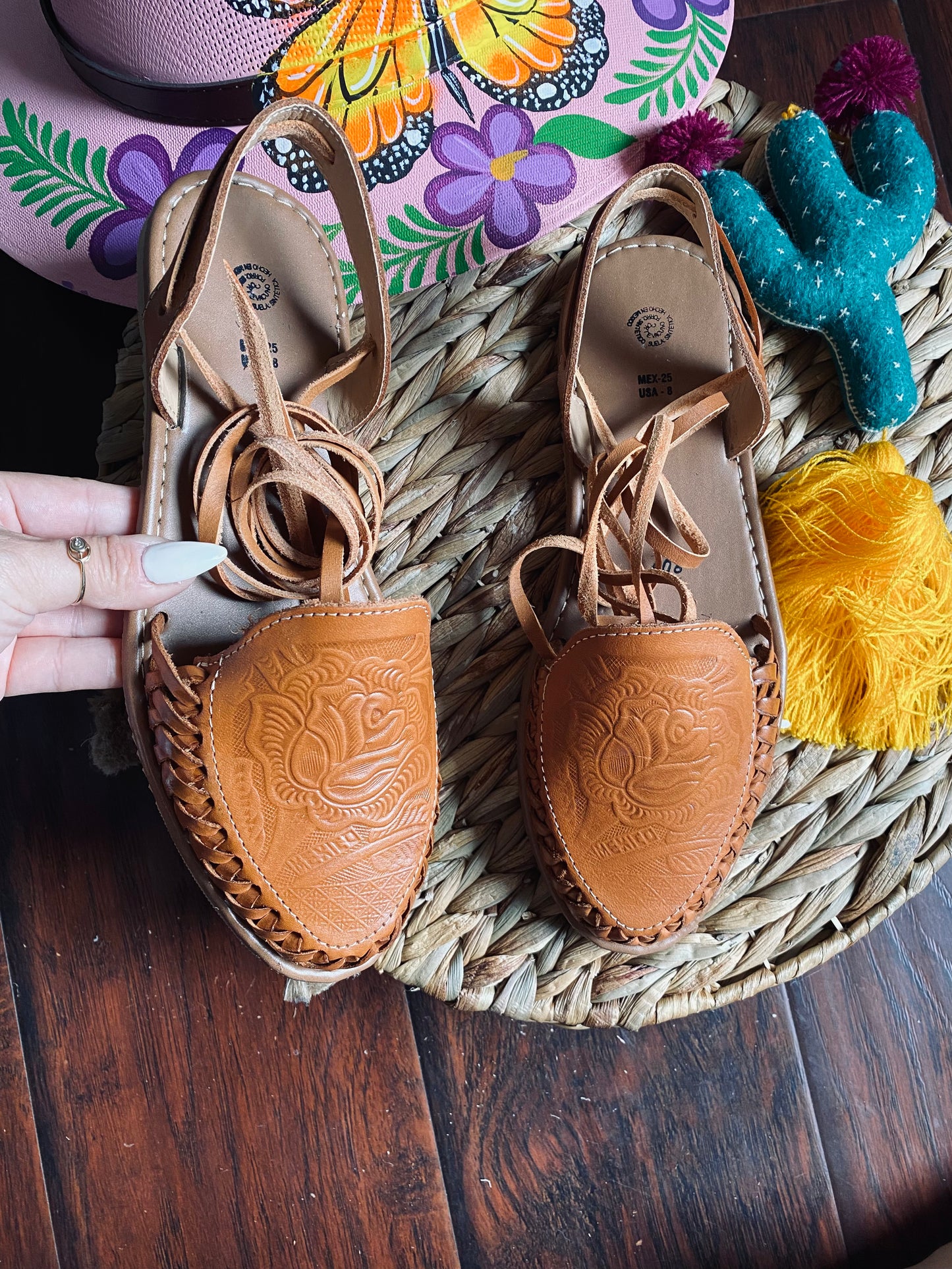 Perla lace up Tan