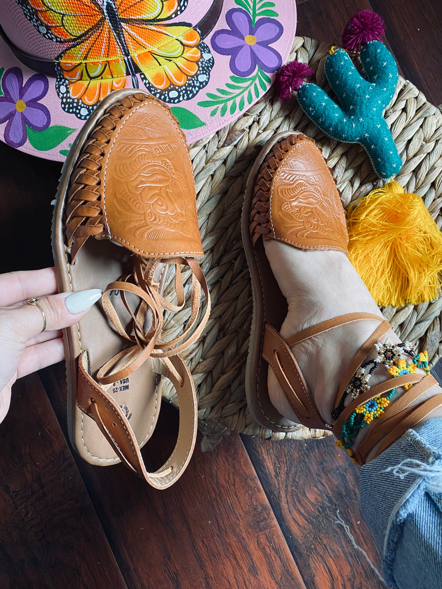Perla lace up Tan