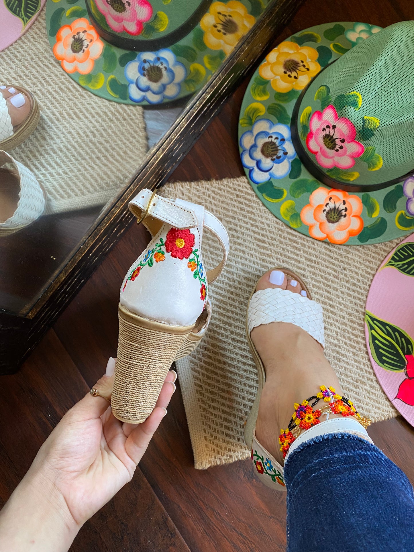 Rosalia White wedges