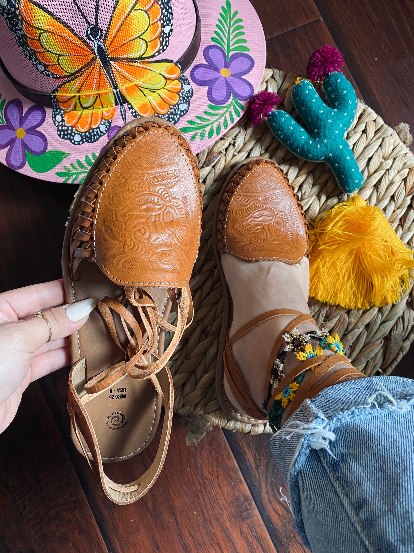 Perla lace up Tan