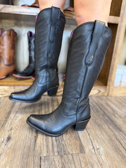 Victoria  Black Boots- Heel