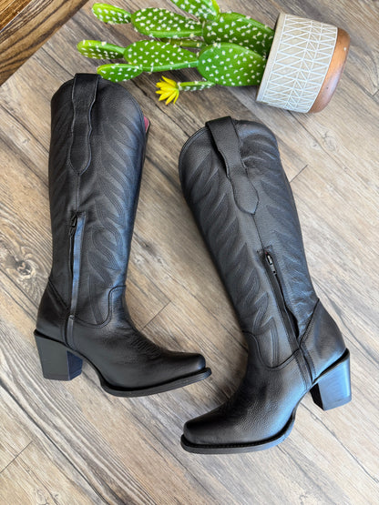 Victoria  Black Boots- Heel