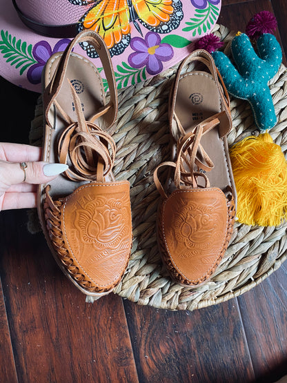 Perla lace up Tan